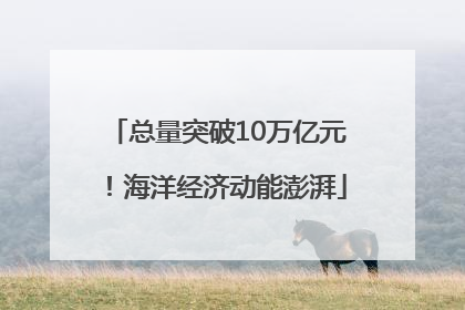 总量突破10万亿元！海洋经济动能澎湃