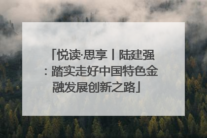 悦读·思享丨陆建强：踏实走好中国特色金融发展创新之路