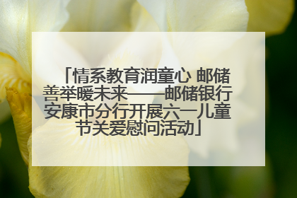 情系教育润童心 邮储善举暖未来——邮储银行安康市分行开展六一儿童节关爱慰问活动