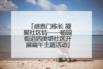 感恩门栋长 凝聚社区情——杨园街道四美塘社区开展端午主题活动