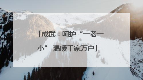 成武：呵护“一老一小” 温暖千家万户