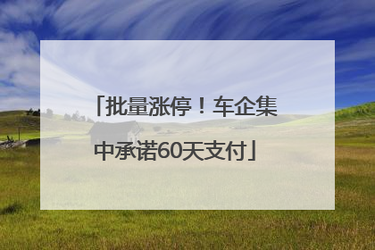 批量涨停！车企集中承诺60天支付