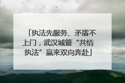 执法先服务、矛盾不上门，武汉城管“共情执法”赢来双向奔赴