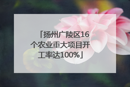 扬州广陵区16个农业重大项目开工率达100%