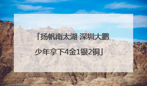扬帆南太湖 深圳大鹏少年拿下4金1银2铜
