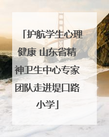 护航学生心理健康 山东省精神卫生中心专家团队走进堤口路小学
