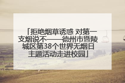 拒绝烟草诱惑 对第一支烟说不——德州市暨陵城区第38个世界无烟日主题活动走进校园