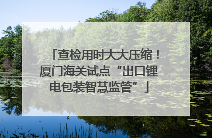 查检用时大大压缩！厦门海关试点“出口锂电包装智慧监管”