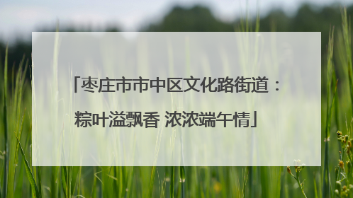 枣庄市市中区文化路街道：粽叶溢飘香 浓浓端午情