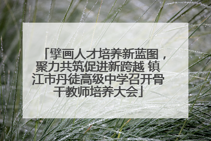 擘画人才培养新蓝图，聚力共筑促进新跨越 镇江市丹徒高级中学召开骨干教师培养大会