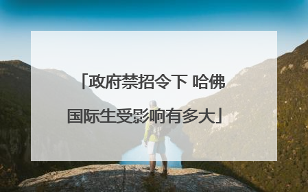 政府禁招令下 哈佛国际生受影响有多大