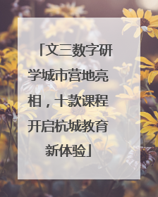 文三数字研学城市营地亮相，十款课程开启杭城教育新体验