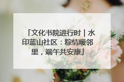 文化书院进行时｜水印蓝山社区：粽情暖邻里，端午共安康