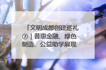 文明成都创建巡礼⑦｜普惠金融、绿色制造、公益助学展现城市文明底色