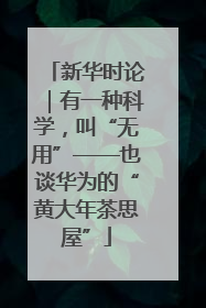 新华时论｜有一种科学，叫“无用”——也谈华为的“黄大年茶思屋”