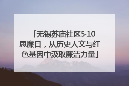 无锡苏庙社区5·10思廉日，从历史人文与红色基因中汲取廉洁力量