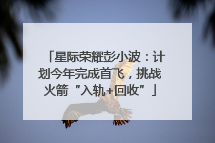 星际荣耀彭小波：计划今年完成首飞，挑战火箭“入轨+回收”