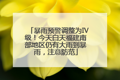 暴雨预警调整为Ⅳ级！今天白天福建南部地区仍有大雨到暴雨，注意防范