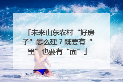 未来山东农村“好房子”怎么建？既要有“里”也要有“面”