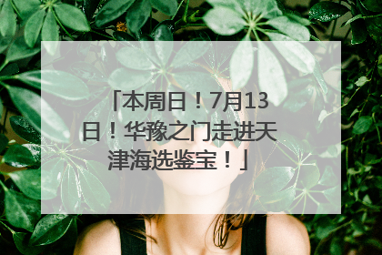 本周日！7月13日！华豫之门走进天津海选鉴宝！