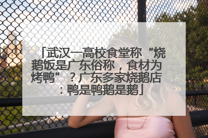 武汉一高校食堂称“烧鹅饭是广东俗称，食材为烤鸭”？广东多家烧鹅店：鸭是鸭鹅是鹅