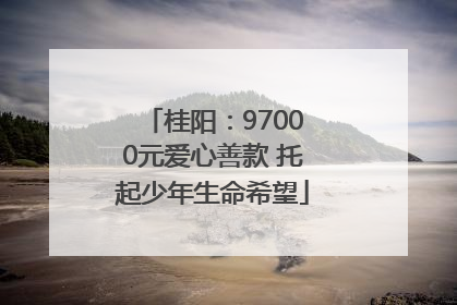 桂阳：97000元爱心善款 托起少年生命希望
