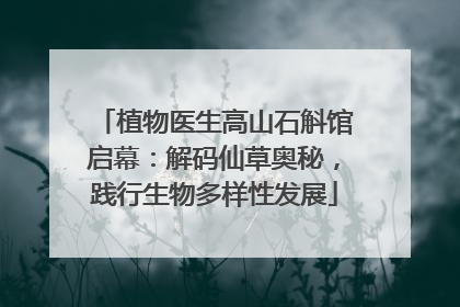 植物医生高山石斛馆启幕：解码仙草奥秘，践行生物多样性发展