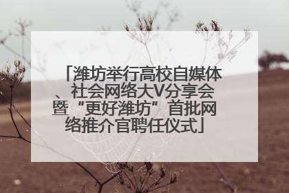 潍坊举行高校自媒体、社会网络大V分享会暨“更好潍坊”首批网络推介官聘任仪式