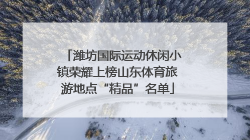 潍坊国际运动休闲小镇荣耀上榜山东体育旅游地点“精品”名单