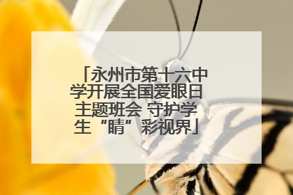 永州市第十六中学开展全国爱眼日主题班会 守护学生“睛”彩视界