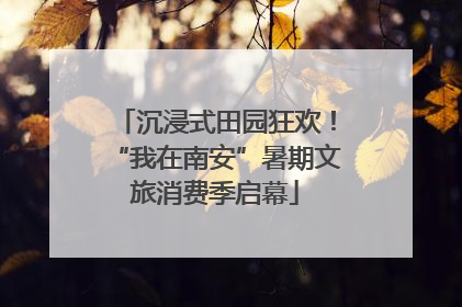 沉浸式田园狂欢！“我在南安”暑期文旅消费季启幕
