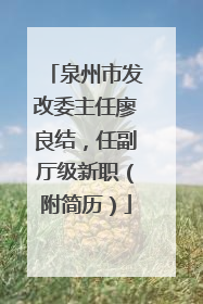泉州市发改委主任廖良结，任副厅级新职（附简历）