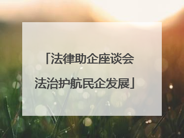 法律助企座谈会 法治护航民企发展