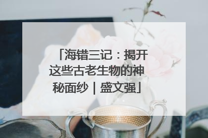海错三记：揭开这些古老生物的神秘面纱｜盛文强