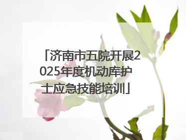 济南市五院开展2025年度机动库护士应急技能培训