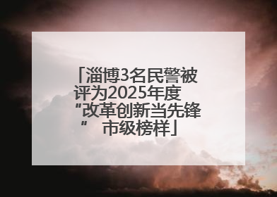 淄博3名民警被评为2025年度“改革创新当先锋” 市级榜样