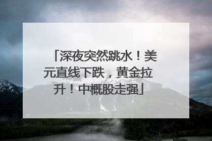 深夜突然跳水！美元直线下跌，黄金拉升！中概股走强