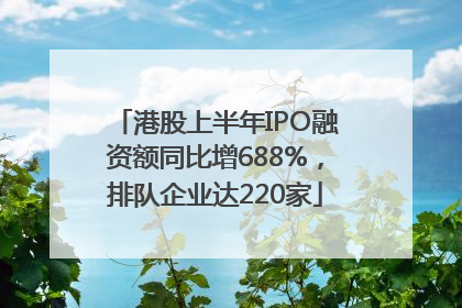 港股上半年IPO融资额同比增688%，排队企业达220家