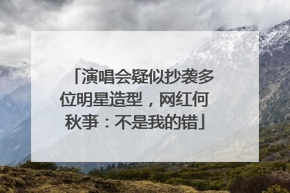 演唱会疑似抄袭多位明星造型，网红何秋亊：不是我的错