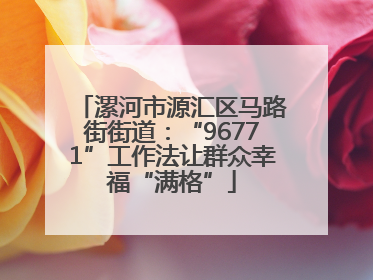 漯河市源汇区马路街街道：“96771”工作法让群众幸福“满格”