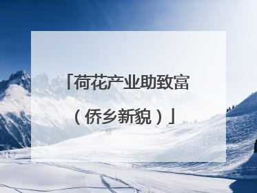 荷花产业助致富（侨乡新貌）