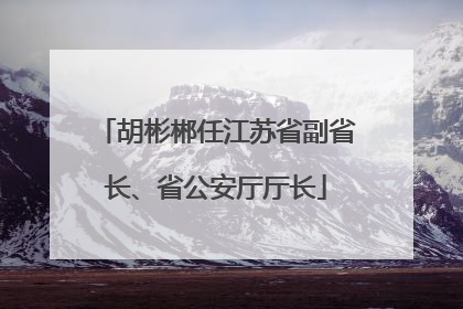 胡彬郴任江苏省副省长、省公安厅厅长