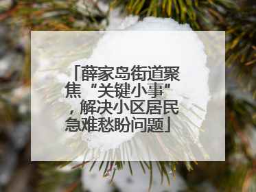 薛家岛街道聚焦“关键小事”，解决小区居民急难愁盼问题