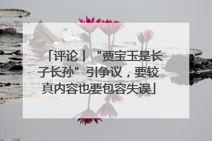 评论丨“贾宝玉是长子长孙”引争议，要较真内容也要包容失误