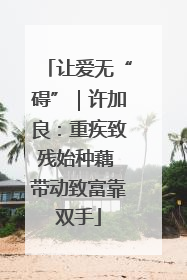让爱无“碍”｜许加良：重疾致残始种藕 带动致富靠双手