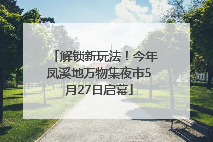 解锁新玩法!今年凤溪地万物集夜市5月27日启幕