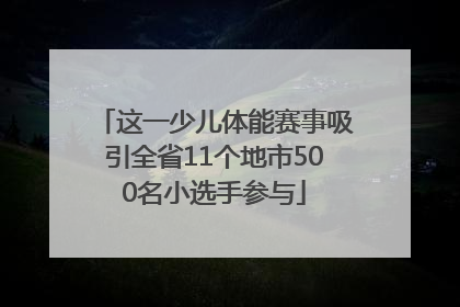 这一少儿体能赛事吸引全省11个地市500名小选手参与