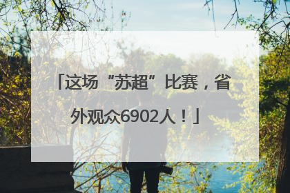 这场“苏超”比赛，省外观众6902人！