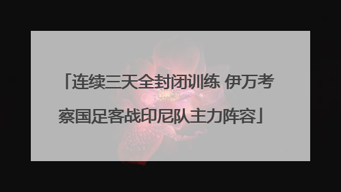 连续三天全封闭训练 伊万考察国足客战印尼队主力阵容