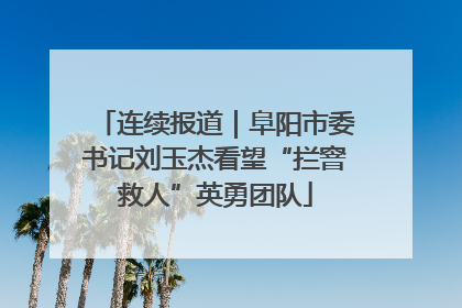 连续报道｜阜阳市委书记刘玉杰看望“拦窨救人”英勇团队